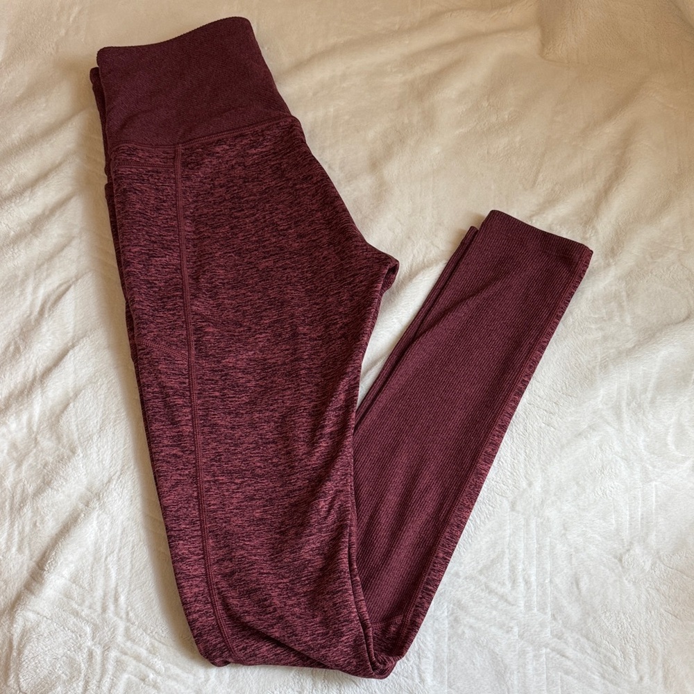 Athleta Maroon Seamless Active Leggings